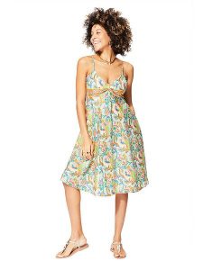 Aller Simplement Sukienka ze wzorem rozmiar: 34/36. Sukienki Aller Simplement, bez wzorów, klasyczne, bez kołnierzyka, bez ramiączek, midi. Za 56,99 zł.