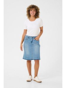 Cream Spódnica dżinsowa w kolorze błękitnym rozmiar: 38. Niebieskie spódnice Cream, na co dzień, z aplikacjami, ze skóry, klasyczne, midi. Za 153,34 zł.