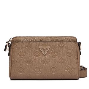 Torebka Guess. Brązowe listonoszki Guess, z aplikacjami, bez dodatków. Za 549,99 zł.
