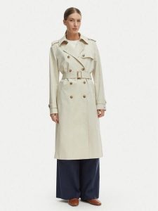 Tommy Hilfiger Trencz WW0WW48873 Beżowy Slim Fit. Brązowe płaszcze TOMMY HILFIGER, xl, bez wzorów, z bawełny, bez kaptura. Za 964,99 zł.