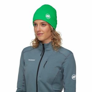 Lekka czapka Taiss Light Beanie Mammut. Zielone czapki Mammut, bez wzorów, sportowe. Za 149,36 zł.
