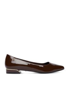 MEXX Baleriny EO-CD25-373-1 Brązowy ciemny. Brązowe balerinki Mexx, bez wzorów, z lakierowanej skóry, bez obcasa, bez zapięcia. Za 279,99 zł.