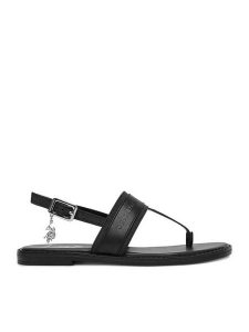 U.S. Polo Assn. Sandały EO-CASSIE001W/6TY1 Czarny. Czarne sandały U.S. Polo Assn., bez wzorów, z materiału, bez obcasa, na płaskiej podeszwie, bez zapięcia. Za 219,99 zł.