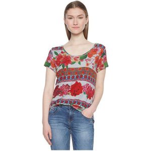 Desigual Koszulka T-Shirt Ts Logan Cemento 18wwtkaq 2012 (Rozmiar M). Bluzki marki Desigual. W wyprzedaży za 109,00 zł.