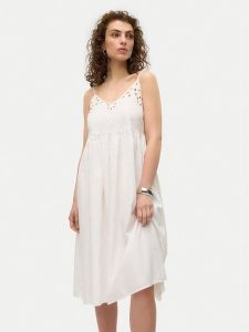 Vero Moda Sukienka letnia Vera 10326447 Biały Regular Fit. Białe kombinezony Vero Moda, na lato, l, bez wzorów, z bawełny, bez kołnierzyka, bez ramiączek. Za 109,99 zł.
