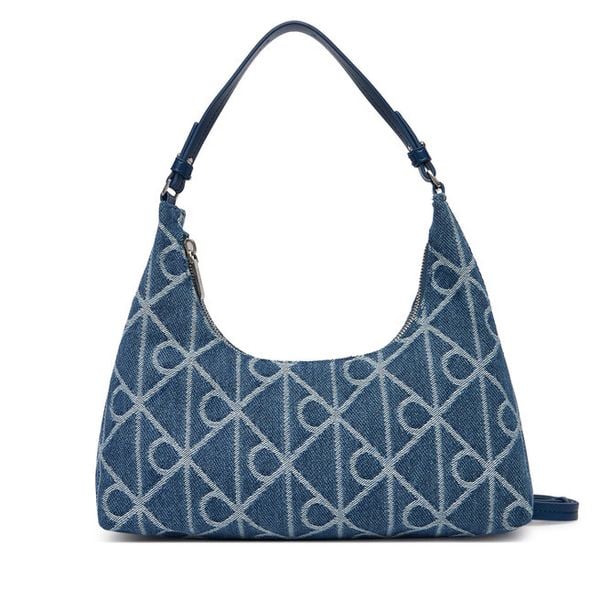 Torebka Calvin Klein. Niebieskie torebki klasyczne Calvin Klein, bez wzorów, z denimu, bez dodatków. Za 489,99 zł.