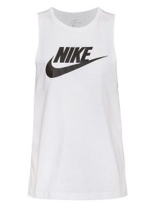 Nike Top w kolorze białym rozmiar: M. Białe topy Nike, m, bez wzorów, z bawełny, bez kołnierzyka, bez ramiączek. Za 113,95 zł.