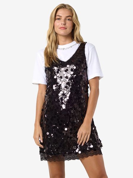 Noisy may Sukienka w kolorze czarnym rozmiar: XL. Czarne sukienki Noisy may, na co dzień, xl, bez wzorów, z koronki, bez kołnierzyka, bez ramiączek, mini, proste. Za 167,28 zł.