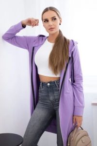 Bluza sukienkowa z kapturem ciemny fiolet. Bluzy KESI, l, bez wzorów, z bawełny, z kapturem. Za 234,40 zł.