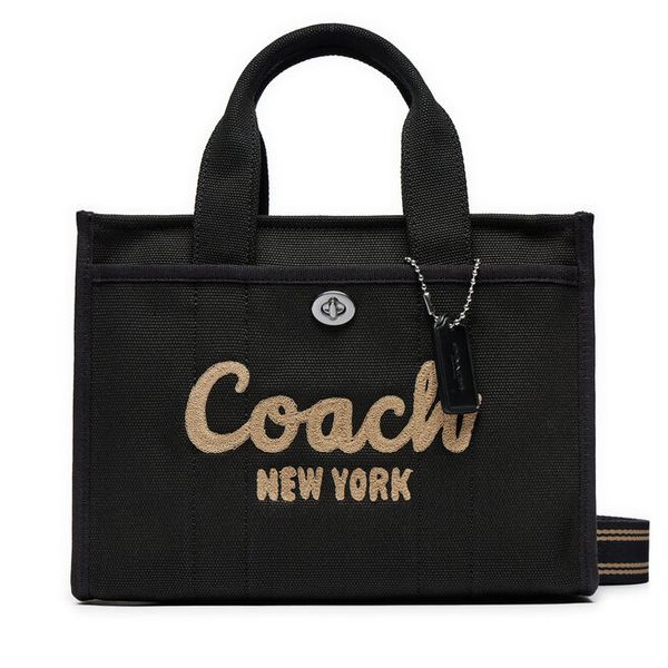 Torebka Coach. Czarne shopper bag Coach, bez wzorów, bez dodatków. Za 709,99 zł.