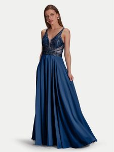 Hey Kyla Sukienka wieczorowa 5AG015HK Niebieski Regular Fit. Niebieskie kombinezony Hey Kyla, bez wzorów, z syntetyku, wizytowe, bez kołnierzyka, bez ramiączek. Za 529,99 zł.