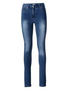 Heine Dżinsy - Skinny fit - w kolorze niebieskim rozmiar: 46. Niebieskie jeansy Heine, bez wzorów, z podwyższonym stanem. Za 83,42 zł.