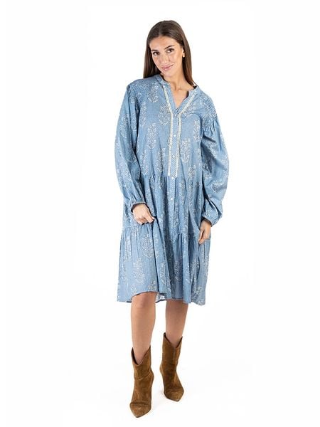 Isla Bonita by SIGRIS Sukienka w kolorze błękitnym rozmiar: L. Niebieskie sukienki Isla Bonita by SIGRIS, na co dzień, l, bez wzorów, z bawełny, bez kołnierzyka, bez ramiączek, midi, proste. Za 127,65 zł.