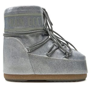 Śniegowce Moon Boot. Szare buty zimowe Moon Boot, bez obcasa, bez zapięcia. Za 839,99 zł.