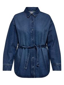 ONLY Bluzka dżinsowa w kolorze granatowym rozmiar: 44. Niebieskie bluzki ONLY, bez wzorów, z tkaniny, bez kołnierzyka, bez ramiączek. Za 96,14 zł.