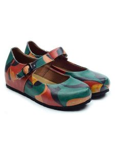 Goby Baleriny w kolorze zielono-pomarańczowo-różowym rozmiar: 36. Pomarańczowe balerinki Goby, bez wzorów, bez obcasa, bez zapięcia. Za 195,99 zł.