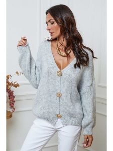 So Cachemire Kardigan "Believe" w kolorze szarym rozmiar: L. Szare kardigany So Cachemire, z kaszmiru. Za 254,14 zł.