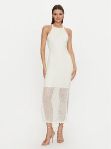 Guess Sukienka letnia W4YK50 Z37G0 Écru Regular Fit. Kombinezony Guess, na lato, xxl, z aplikacjami, z syntetyku, bez kołnierzyka, bez ramiączek. Za 599,99 zł.