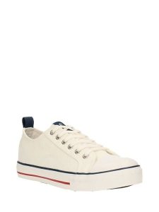 GAP Sneakersy w kolorze biało-kremowo-oliwkowym rozmiar: 40. Białe trampki GAP, bez wzorów, bez zapięcia. Za 87,40 zł.