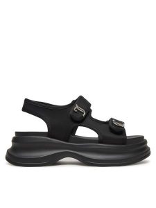 Juicy Couture Sandały CEO-WSS21516-01 Czarny. Czarne sandały Juicy Couture, bez wzorów, z materiału, bez obcasa, na płaskiej podeszwie, bez zapięcia. Za 249,99 zł.