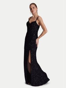 Hey Kyla Sukienka wieczorowa 5AI063HK Czarny Regular Fit. Czarne sukienki Hey Kyla, bez wzorów, z syntetyku, wizytowe, bez kołnierzyka, bez ramiączek. Za 529,99 zł.