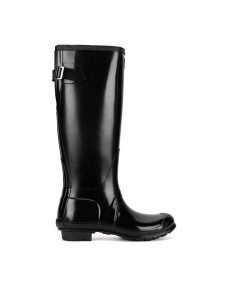 Hunter Kalosze WFT1001RGL Czarny. Czarne kalosze Hunter, bez wzorów, z kauczuku. Za 449,99 zł.