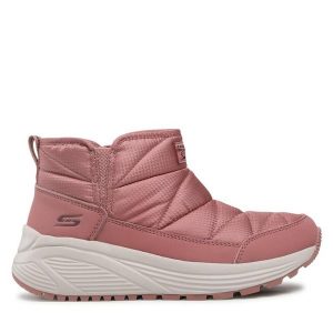 Botki Skechers. Czerwone botki Skechers, bez wzorów, bez obcasa, na płaskiej podeszwie, bez zapięcia. Za 319,99 zł.