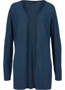 Sweter bez zapięcia z czystej bawełny slub. Niebieskie kardigany bonprix, z bawełny. Za 74,99 zł.