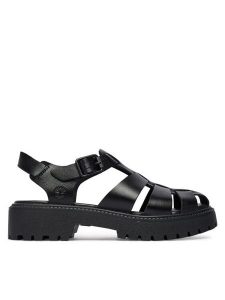 Timberland Sandały Stone Street TB0A5S65W021 Czarny. Czarne sandały Timberland, bez wzorów, ze skóry, bez obcasa, na płaskiej podeszwie, bez zapięcia. Za 549,99 zł.