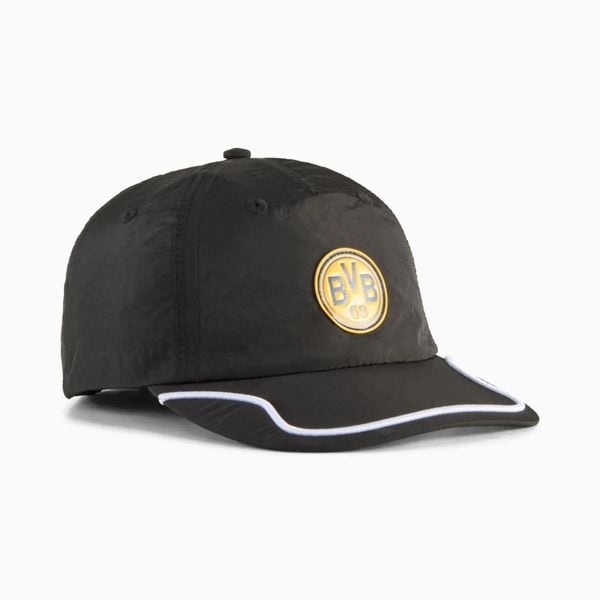 Czapka z daszkiem Puma BVB CELLERATOR 02646901. Czarne czapki Puma, bez wzorów, z nylonu, klasyczne. Za 89,00 zł.