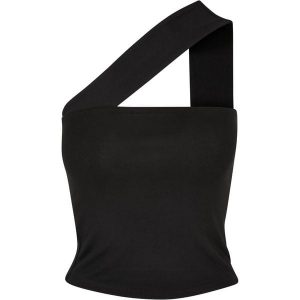Damski tank top w dużym rozmiarze Urban Classics. Czarne topy Urban Classics, bez wzorów, bez kołnierzyka, bez ramiączek. Za 142,00 zł.