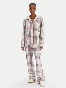 Tommy Hilfiger Piżama UW0UW06155 Écru Relaxed Fit. Piżamy TOMMY HILFIGER, bez wzorów, z syntetyku, bez ramiączek. Za 559,99 zł.