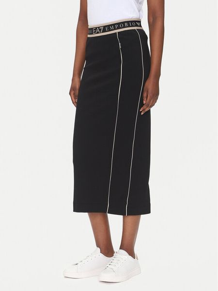 EA7 Emporio Armani Spódnica midi 7W000279 AF12501 UC001 Czarny Regular Fit. Czarne spódnice EA7 Emporio Armani, xs, bez wzorów, z syntetyku, midi. Za 229,99 zł.