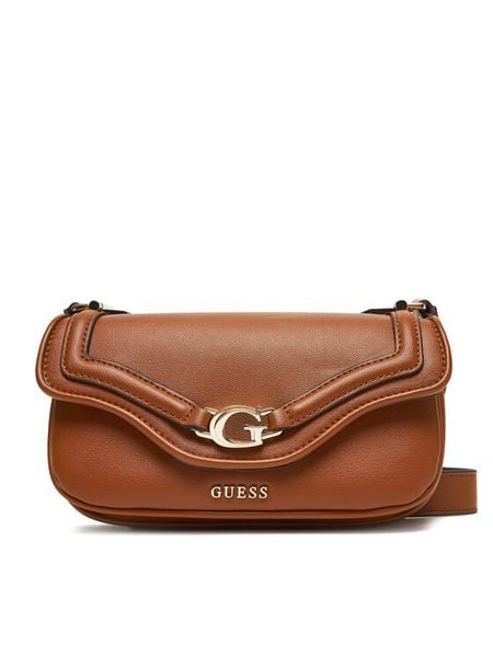 Guess Torebka Dea Mini HWBG79 93790 Brązowy. Brązowe listonoszki Guess, z aplikacjami, ze skóry, bez dodatków. Za 289,99 zł.