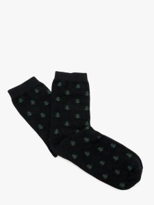 Świąteczne skarpety unisex. Czarne skarpetki Ryłko, bez wzorów, z bawełny. Za 24,99 zł.