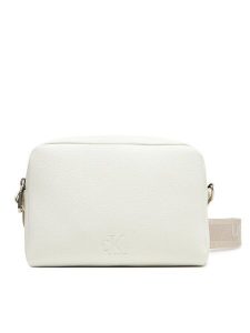 Calvin Klein Jeans Torebka Ultralight Ew Dble Zip Camera Ba LV04K3124G Biały. Białe listonoszki Calvin Klein Jeans, bez wzorów, z jeansu, bez dodatków. Za 319,99 zł.