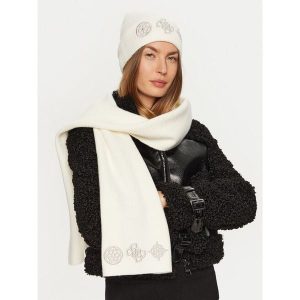 Czapka Guess. Białe czapki Guess, z aplikacjami. Za 139,99 zł.