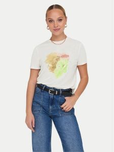 ONLY T-Shirt 15303212 Biały Regular Fit. Białe t-shirty ONLY, xs, bez wzorów, z syntetyku, bez kołnierzyka, bez ramiączek. Za 129,99 zł.