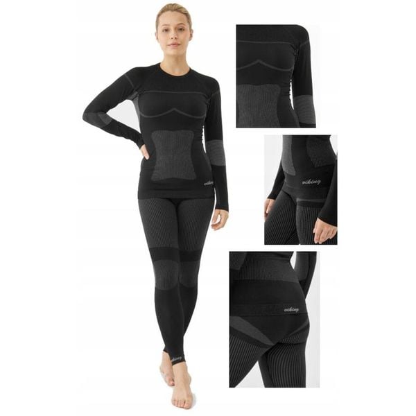 Bielizna termoaktywna dla kobiet Viking Ilsa. Czarna komplety bielizny Viking, bez wzorów. Za 158,09 zł.