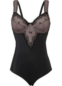 Body minimizer z haftem. Czarne body i gorsety bonprix, bez wzorów. Za 127,99 zł.