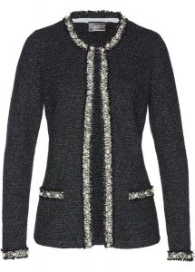 Kardigan z perełkami. Czarne kardigany bonprix. Za 179,99 zł.