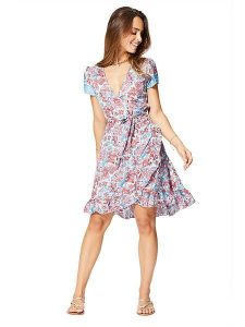 Aller Simplement Sukienka w kolorze błękitno-czerwonym rozmiar: 34/36. Niebieskie sukienki Aller Simplement, bez wzorów, z tkaniny, bez kołnierzyka, bez ramiączek, mini. Za 56,99 zł.