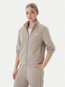 EA7 Emporio Armani Bluza 7W001152 AF12501 U6225 Beżowy Regular Fit. Brązowe bluzy EA7 Emporio Armani, s, bez wzorów, z syntetyku, bez kaptura. Za 350,99 zł.