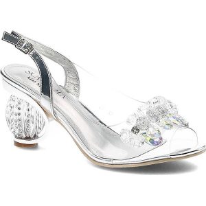 Srebrne Sandały Sca'Viola Damskie Eleganckie Obuwie. Szare sandały Sca'viola, z aplikacjami, bez obcasa, na obcasie, bez zapięcia. Za 399,00 zł.