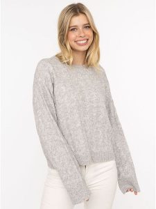 Zwillingsherz Sweter w kolorze szarym rozmiar: L. Szare swetry oversize Zwillingsherz, l, bez wzorów, ze splotem, bez ramiączek. Za 232,78 zł.