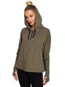 Made of emotion Bluza w kolorze khaki rozmiar: XXL/3XL. Brązowe bluzy Made Of Emotion, xl, bez wzorów, z kapturem. Za 127,35 zł.