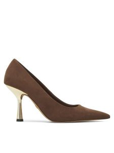 Nine West Szpilki WFA2663-1 Brązowy. Brązowe szpilki Nine West, bez wzorów, z materiału, bez obcasa. Za 184,99 zł.