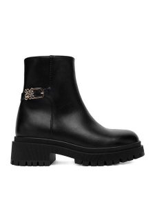 Nine West Botki CEO-LAYLA-01 Czarny. Czarne botki Nine West, bez wzorów, z materiału, bez obcasa, na płaskiej podeszwie, bez zapięcia. Za 279,99 zł.