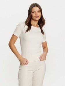 Guess T-Shirt V5RI04 KCLH0 Écru Regular Fit. T-shirty Guess, m, z aplikacjami, z syntetyku, bez kołnierzyka, bez ramiączek. Za 119,99 zł.