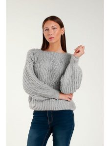 Tamba Sweter w kolorze szarym rozmiar: 36/38. Szare swetry oversize Tamba, bez wzorów, z wełny, bez ramiączek. Za 127,35 zł.